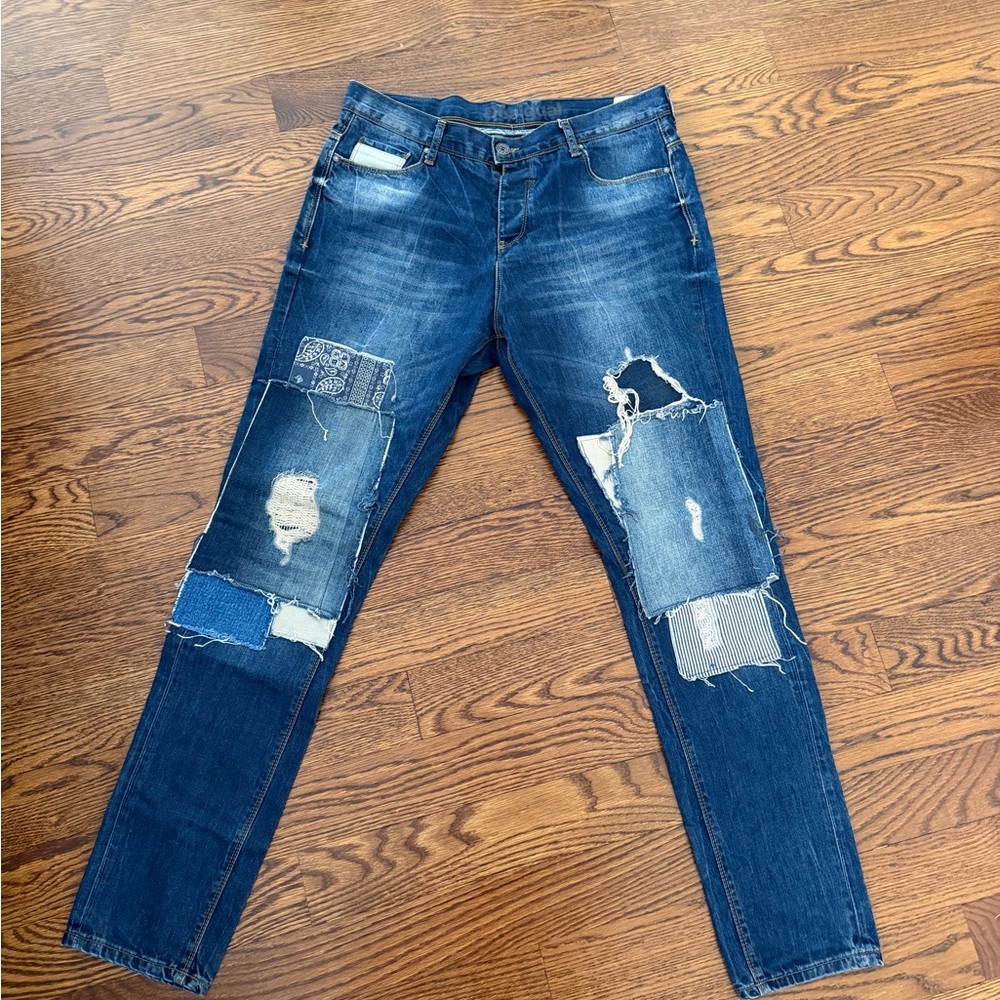 DESIGUAL Patchwork Denim Jeans - image 1